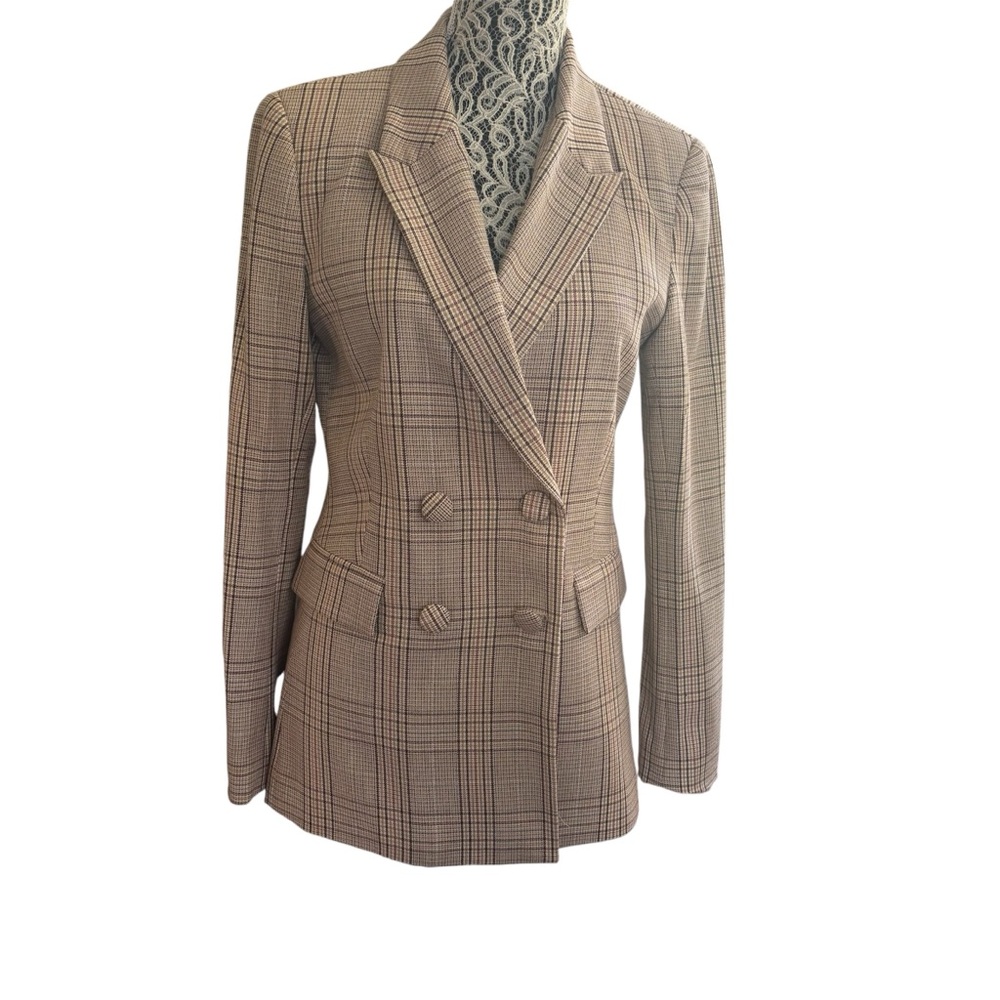 Bardot Plaid Blazer - Brown and Black